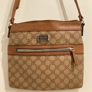 Nine West Tan and Brown Crossbody Bag